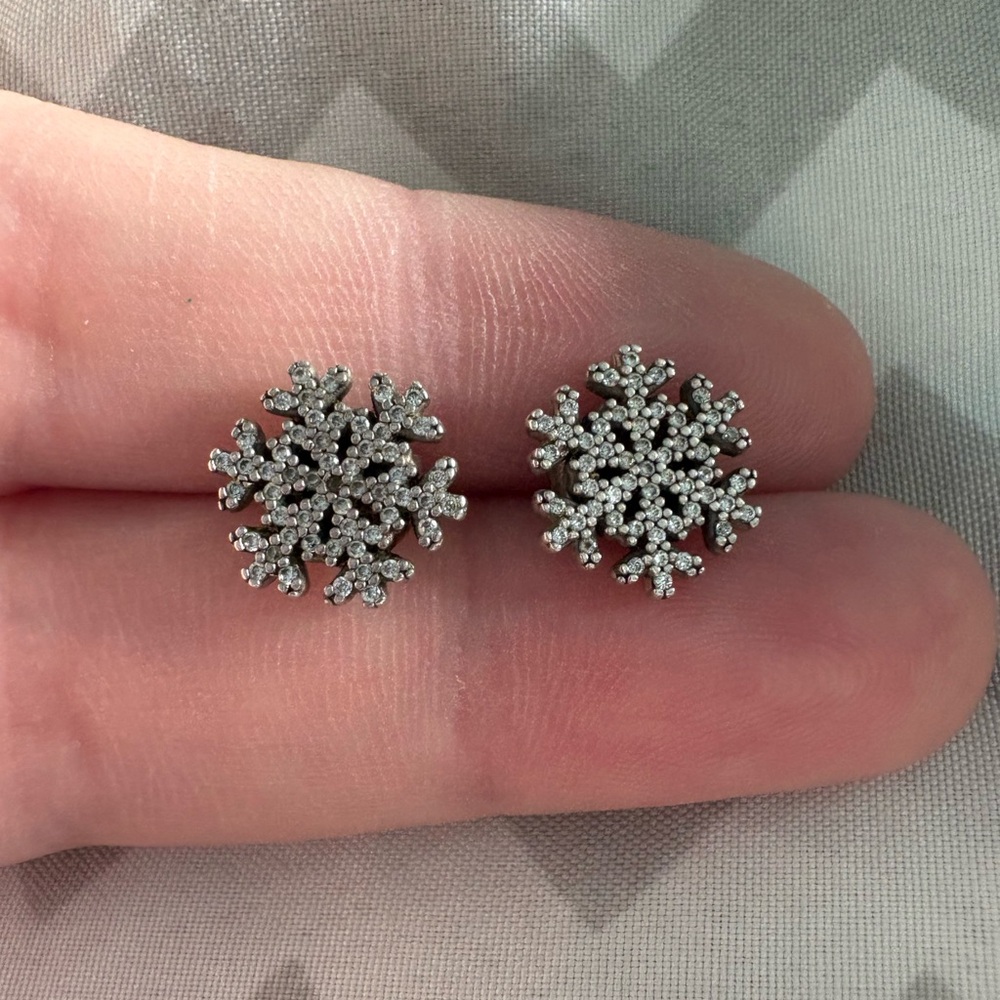 Pandora Silver Snowflake Earrings